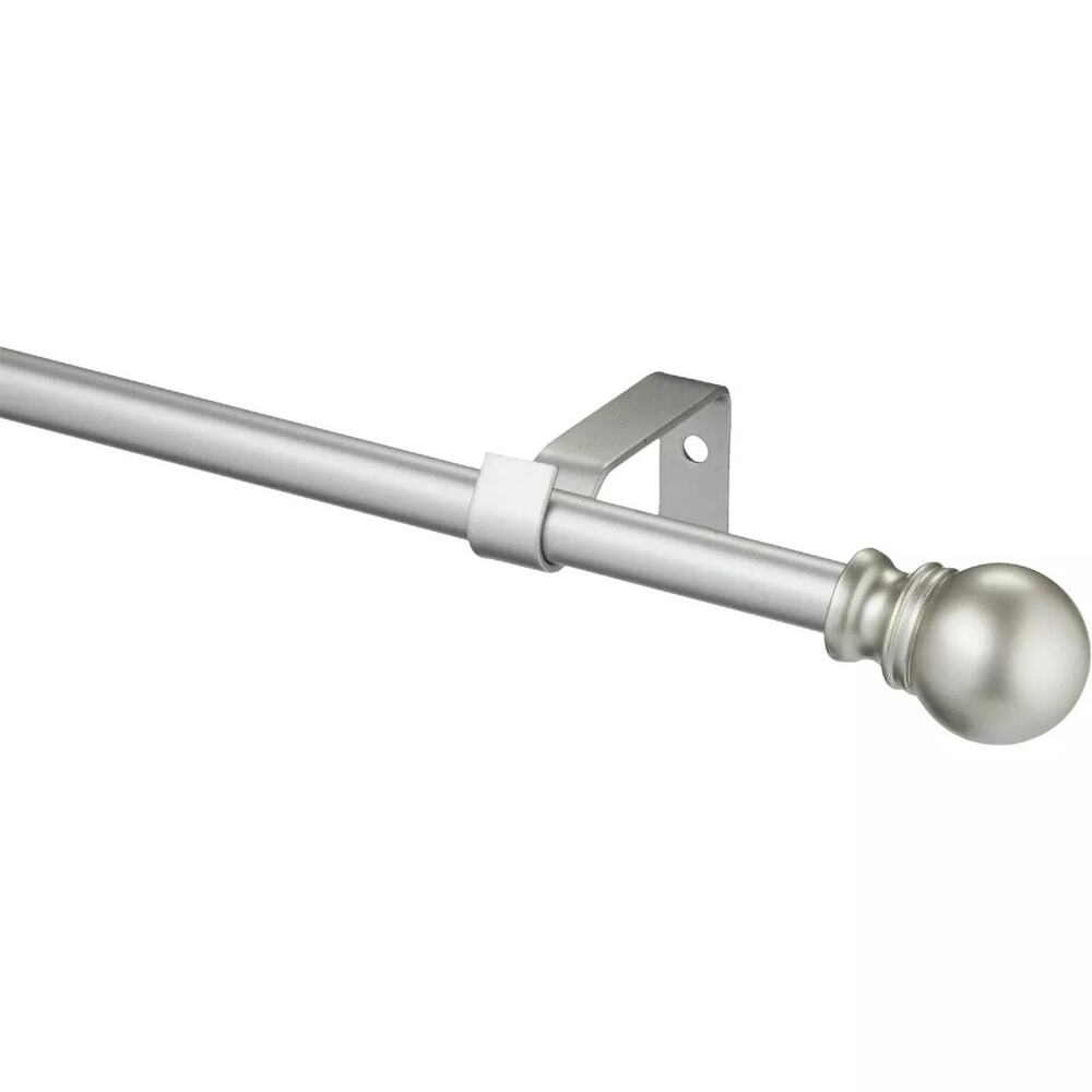 Davenport Decorative Curtain Rod, Satin Nickel, 1/2 X 48 To 86 In.